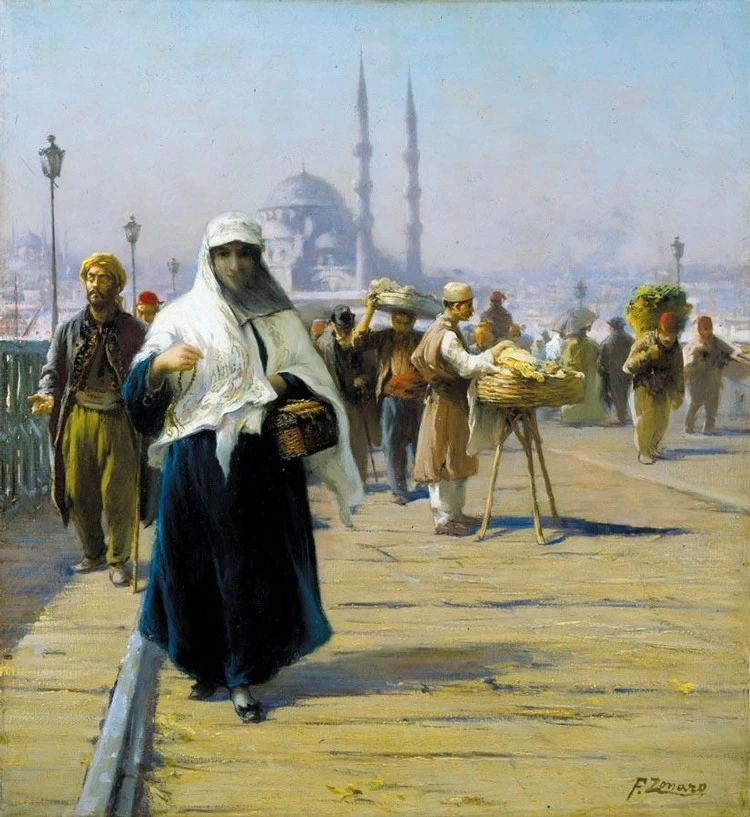 Sul ponte Galata, Costantinopoli